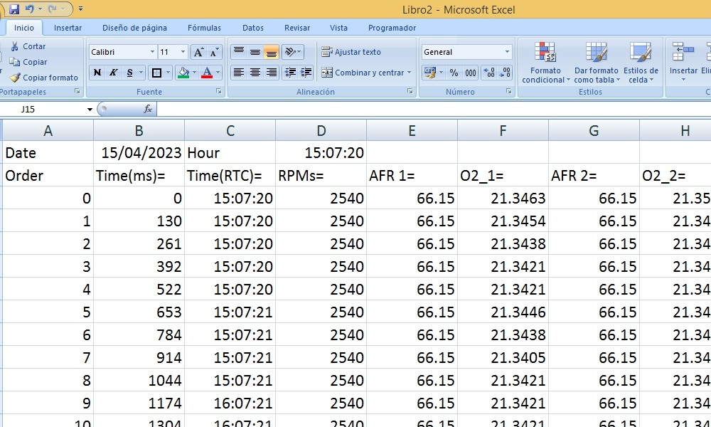 Example of a CSV file.